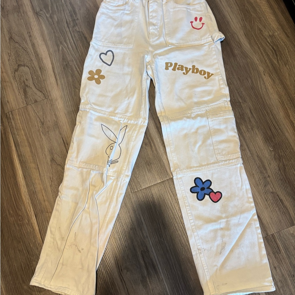 Playboy x Pacsun White Graphic Pants
